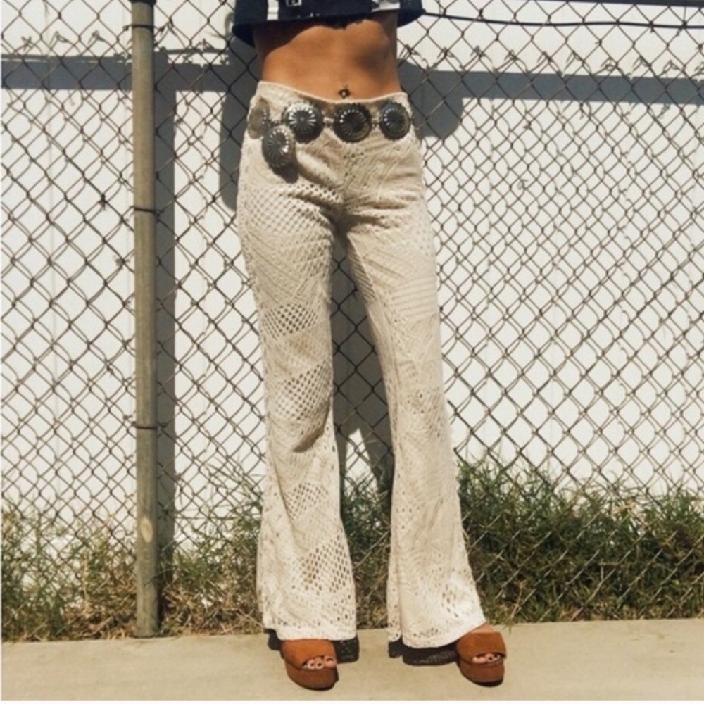 Crochet lace beach pants staring at stars UO